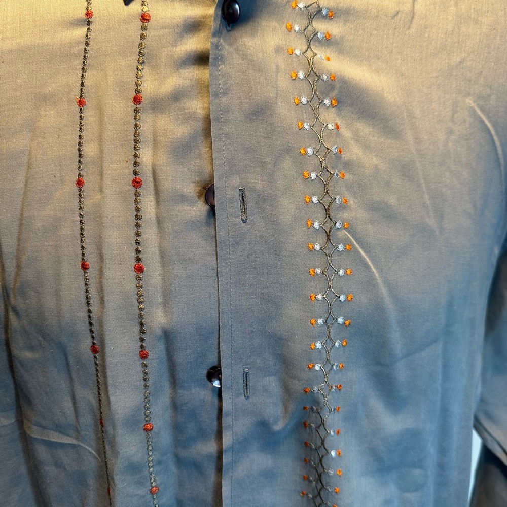 Embroidered Button-Up Shirt